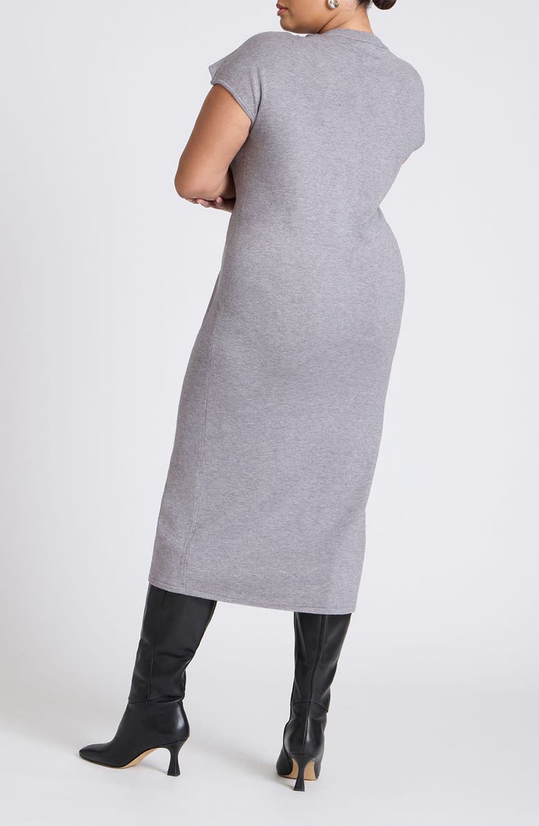 ELOQUII Sleeve Detail Maxi Sweater Dress, Alternate, color, 