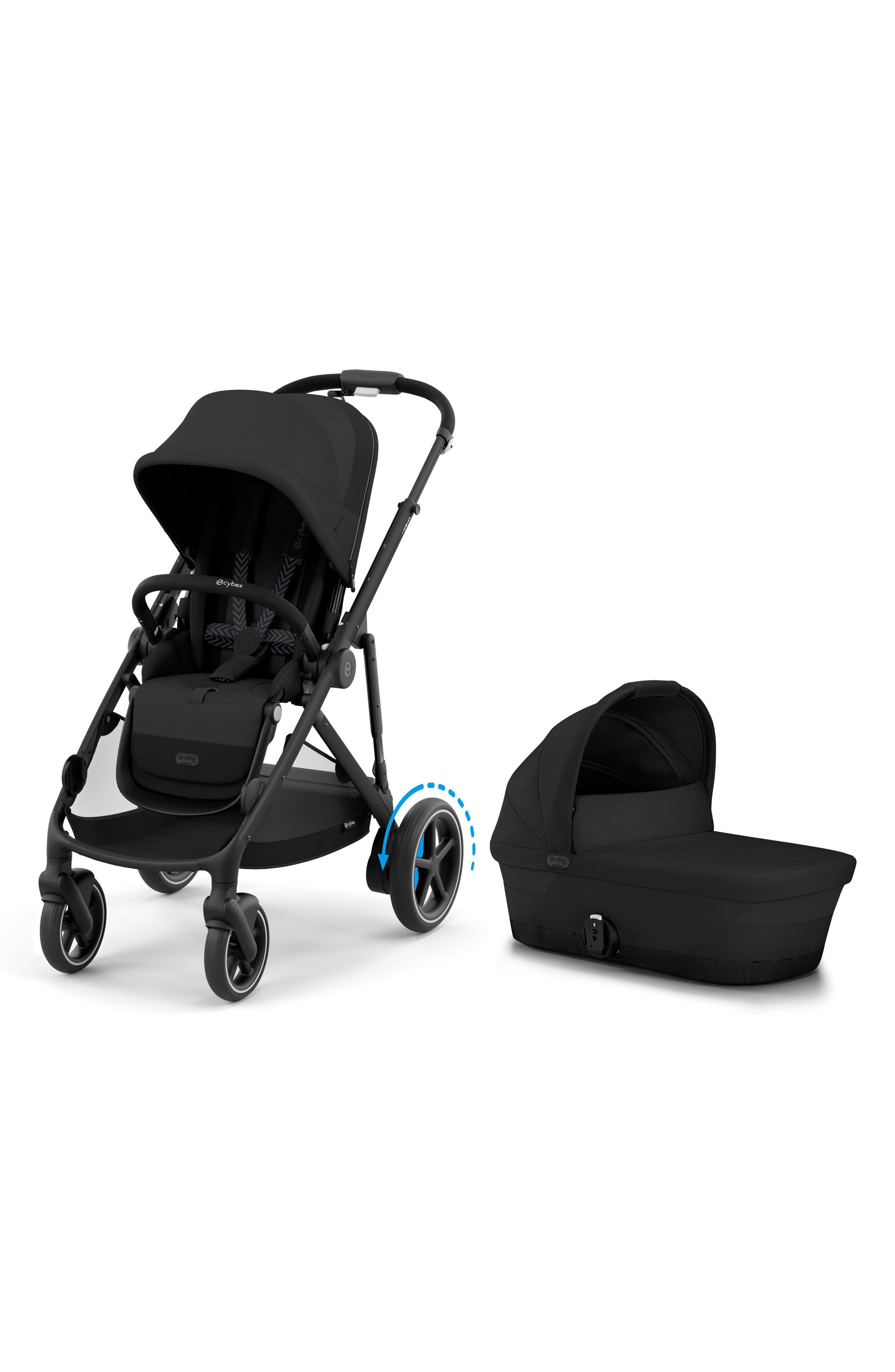 CYBEX eGazelle S Strolle & eGazelle Cot Travel System in Moon Black 
