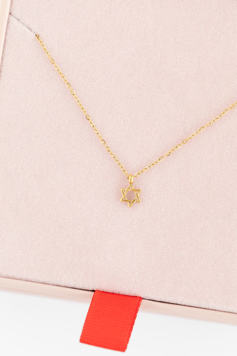 Star Of David Pendant Necklace, Alternate, color, Gold