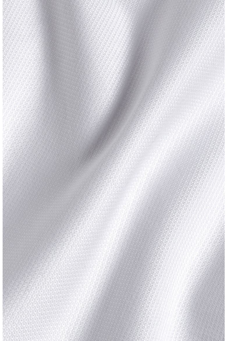 Trim Fit White Cotton Dobby Tuxedo Shirt, Alternate, color, WHITE