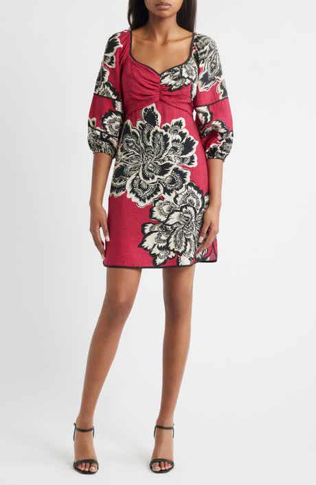 Vince Camuto Placed Floral Empire Waist Dress