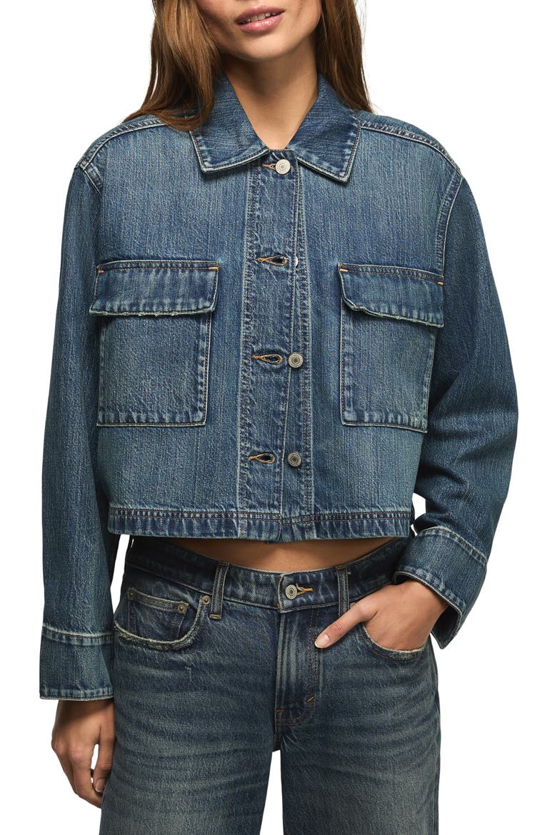 Utility Denim Jacket, Alternate, color, GLAMOROUS WASH
