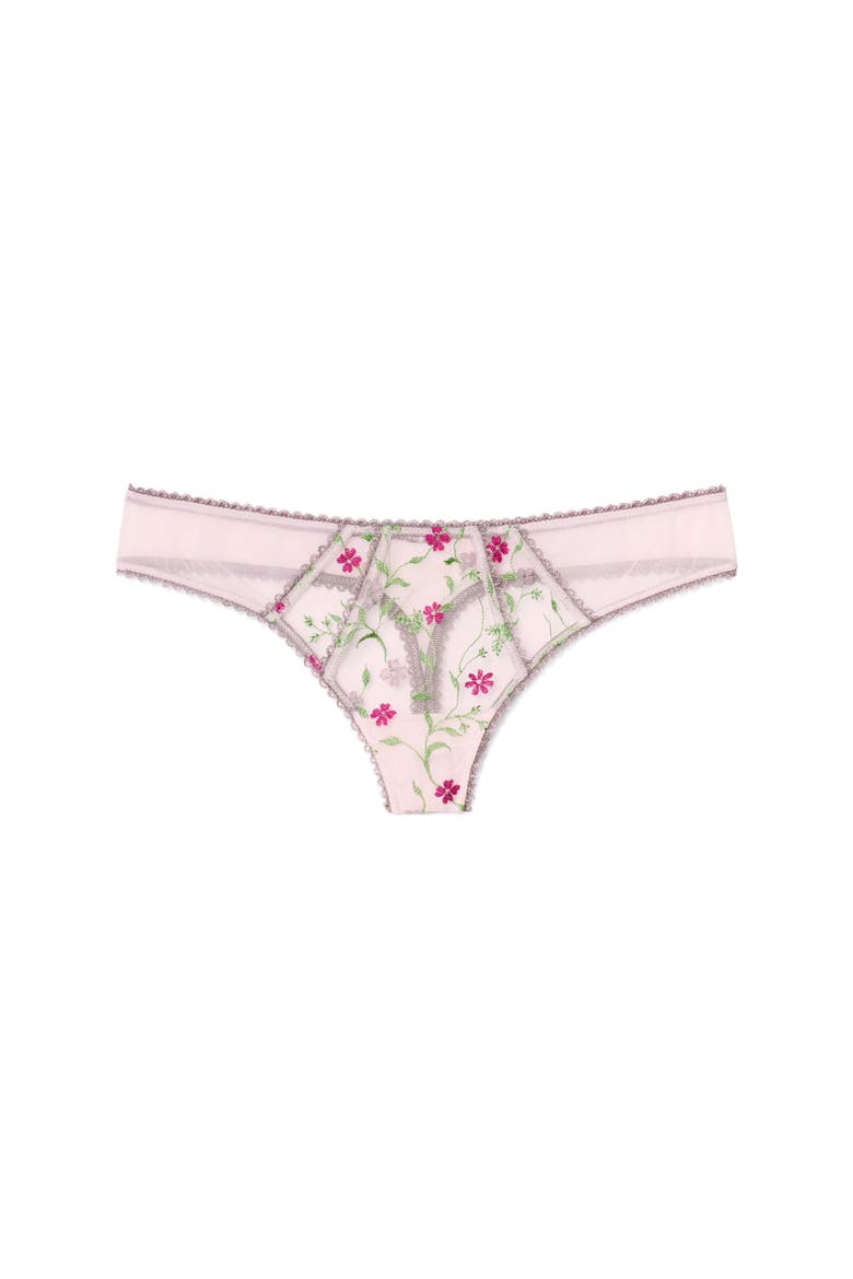 Rosa Thong Panties, Alternate, color, Floral purple