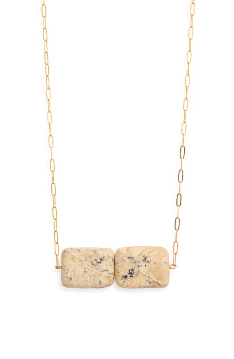 Godeissa Opal Bar Pendant Necklace