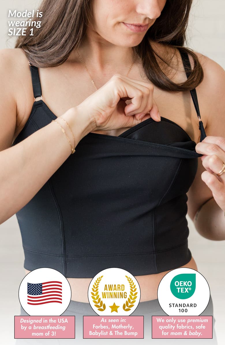 Davin & Adley Paisley Nursing Bra Liner, One piece reusable nursing pad, Alternate, color, Black