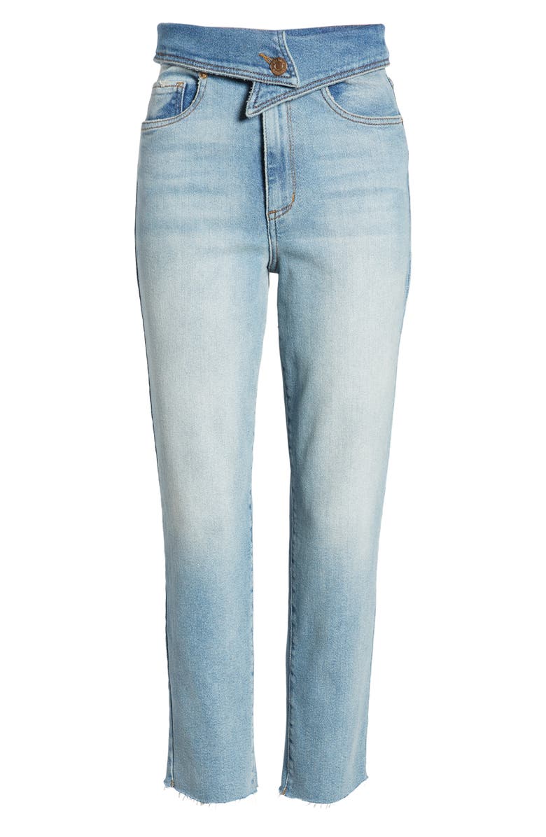 STS Blue Alicia Foldover Waist Crop Mom Jeans, Alternate, color,