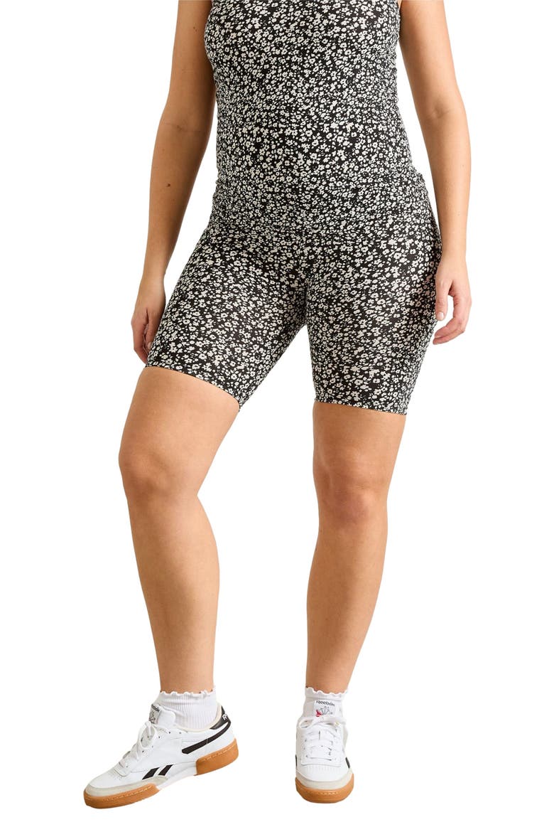 The Maternity Bodyflex Bike Short, Main, color, Abstract Floral
