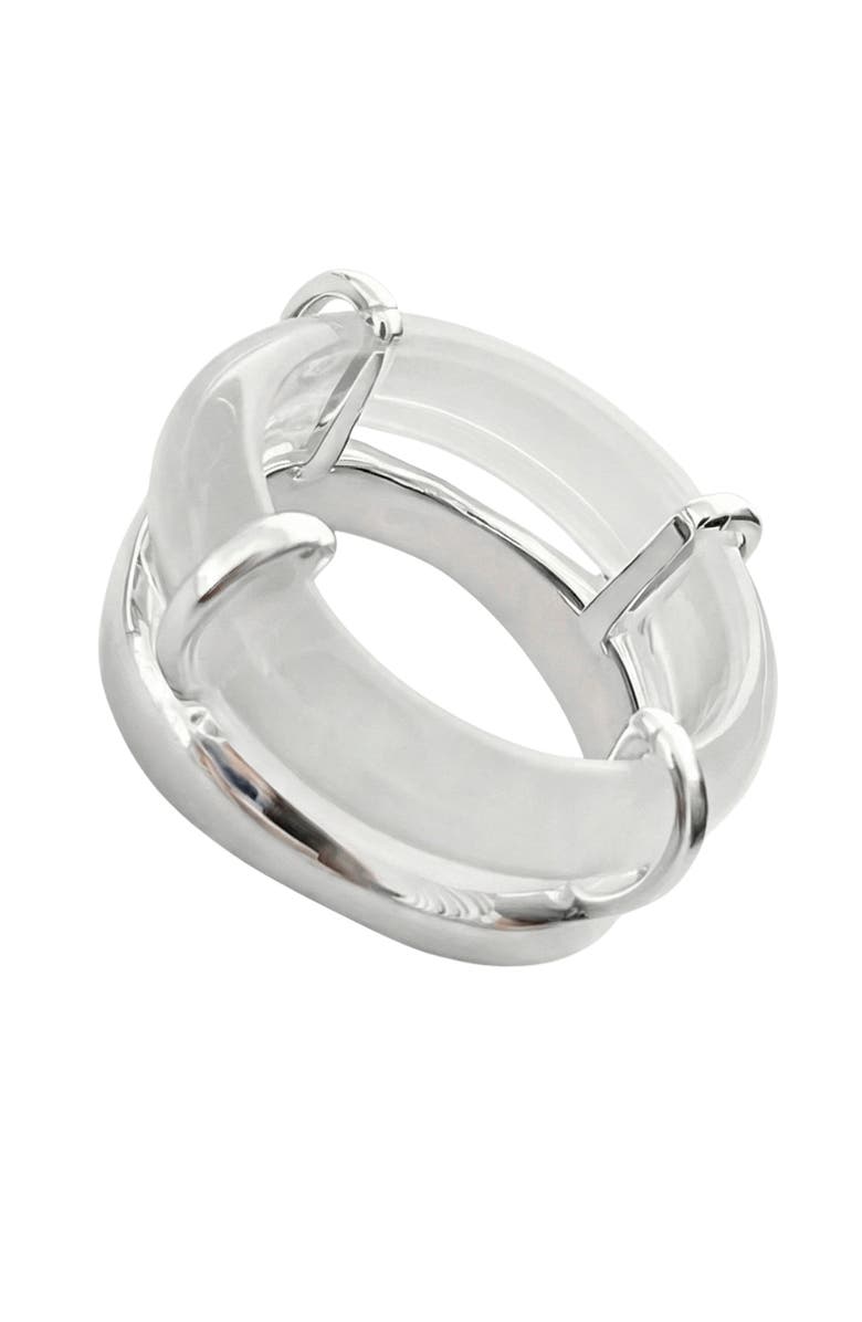 seree Cove White Jade Stone Sculpted Ring, Alternate, color, White