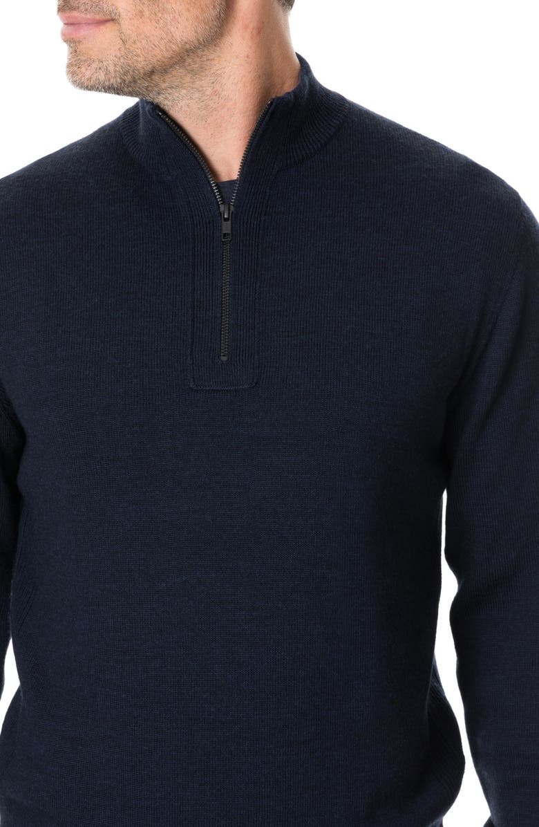 Rodd & Gunn Junction Traceable Wool Quarter Zip Sweater, Alternate, color,