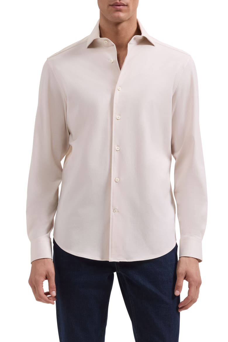 Devon OoohCotton® Button-Up Shirt, Main, color, ALMOND