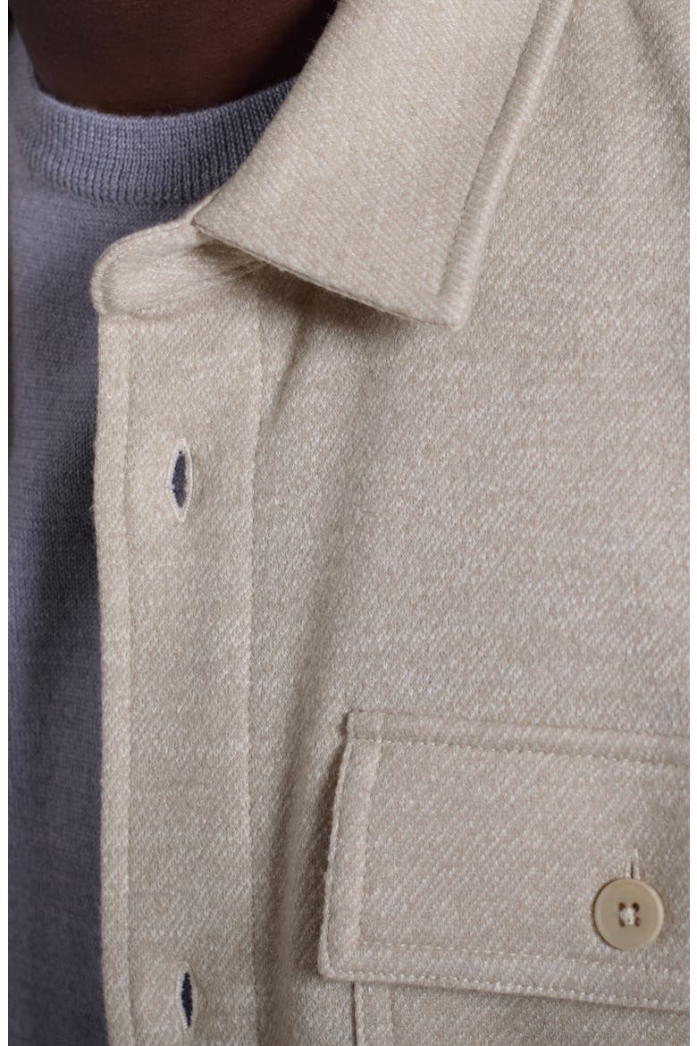 Slub Knit Wool & Cotton Button-Up Shirt Jacket, Alternate, color, COBBLESTONE