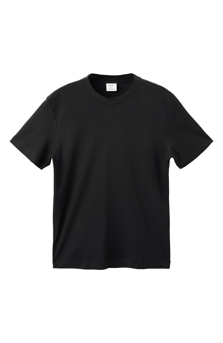 MANGO Regular Fit Medium Weight Cotton T-Shirt, Alternate, color, Black