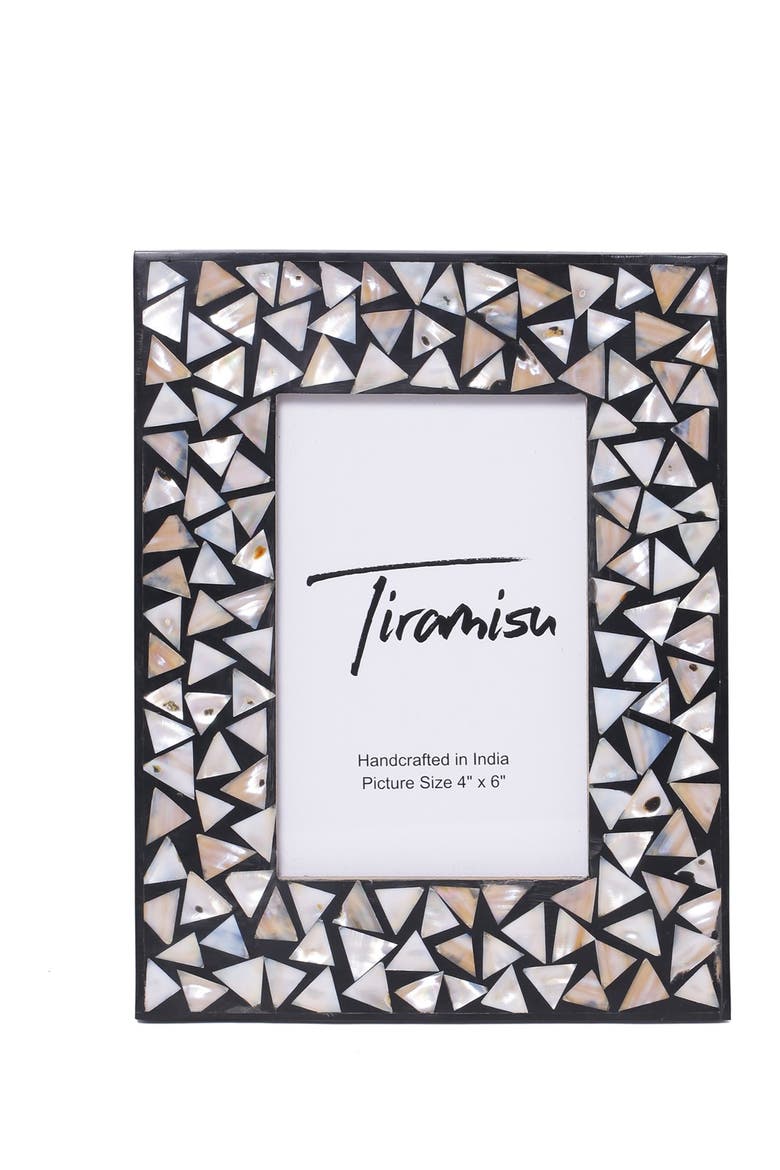Mother-of-Pearl Picture Frame - Mosaic Pattern, Alternate, color, BLACK