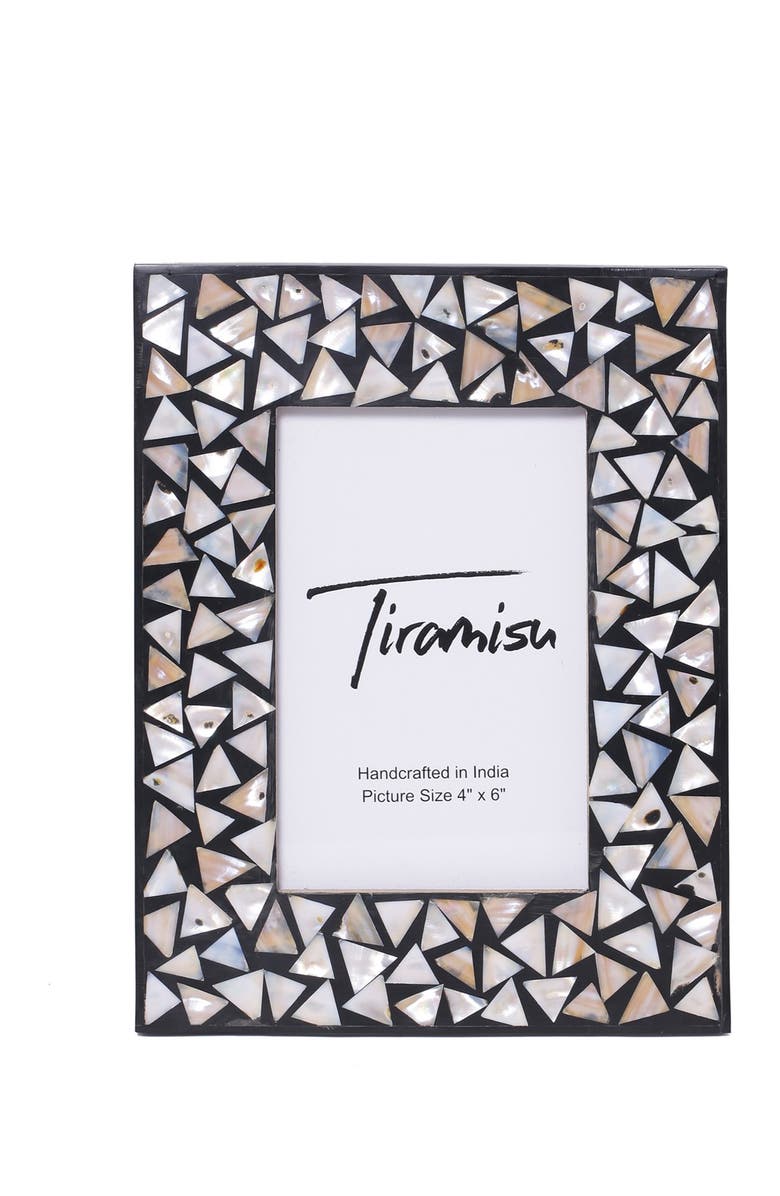 Tiramisu Mother-of-Pearl Picture Frame - Mosaic Pattern, Alternate, color, Black
