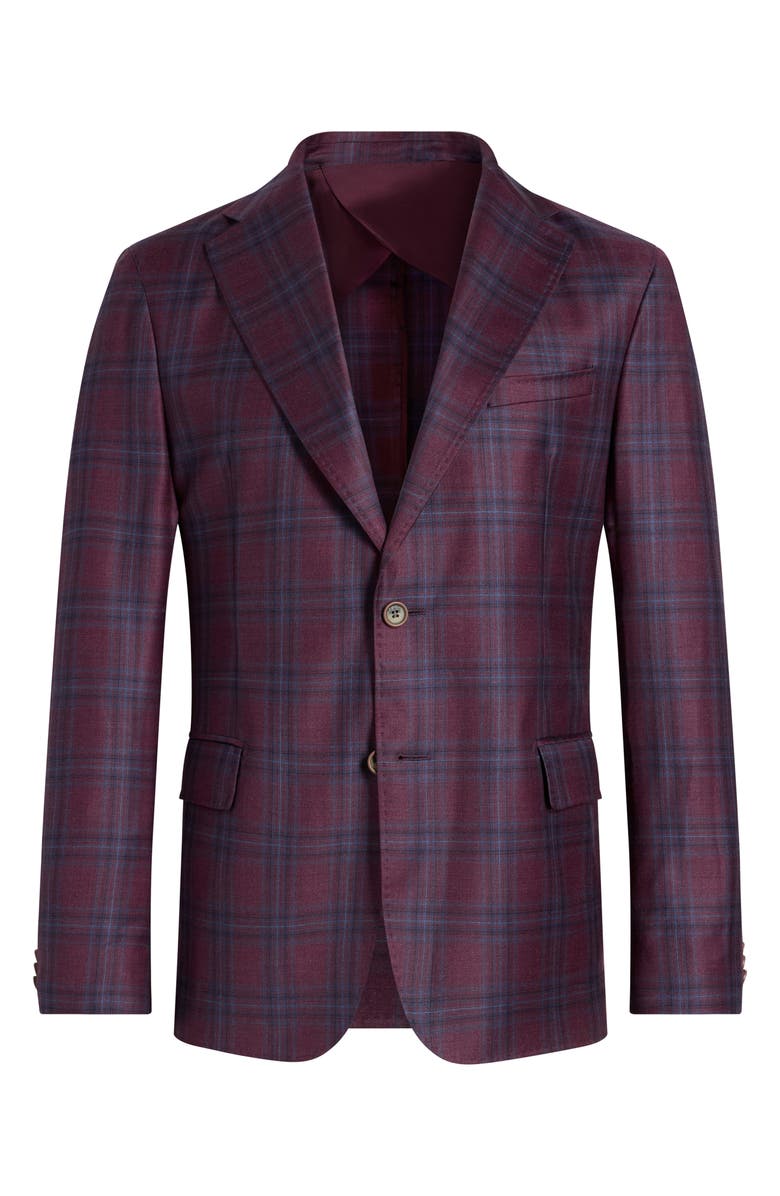 Zanella Treviso Red & Blue Plaid Wool Sport Coat, Alternate, color, Tuscan Red