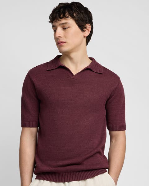 Silk Linen Short Sleeve Johnny Polo