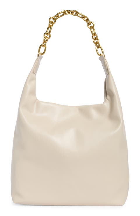 Chain Faux Leather Hobo