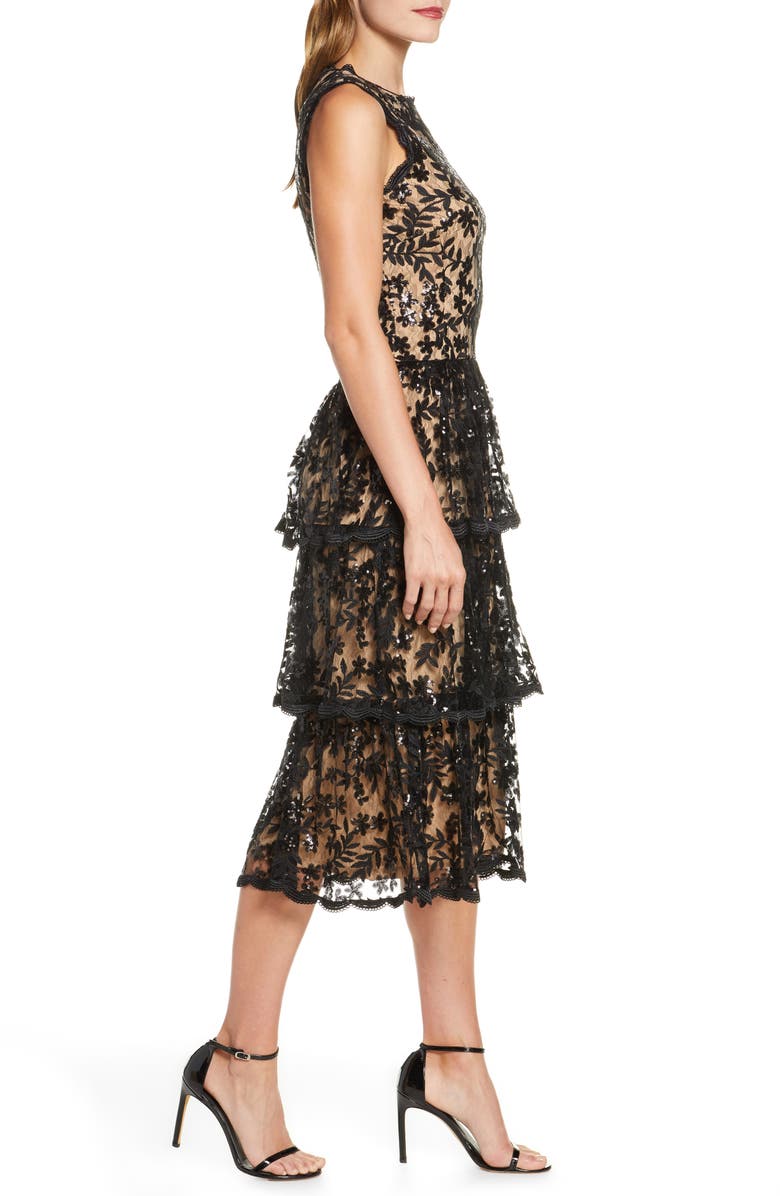 Taylor Dresses Sequin Floral Lace Embroidered Dress, Alternate, color,