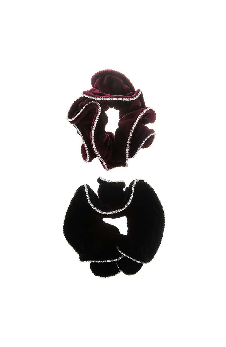 BY ADINA EDEN Jewel-Trimmed Velvet Scrunchie, Alternate, color, Black