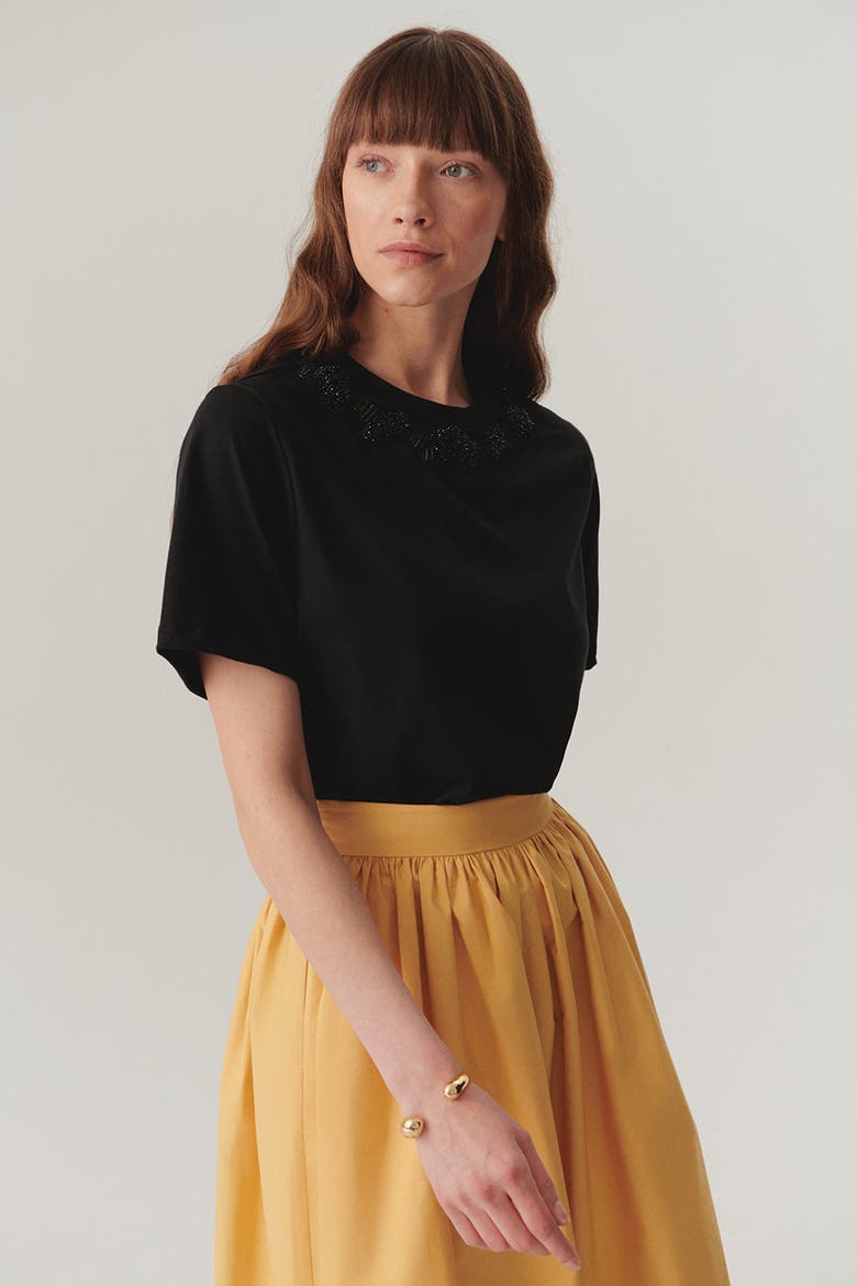Liliana Short Sleeve Crew Neck Tshirt, Alternate, color, BLACK