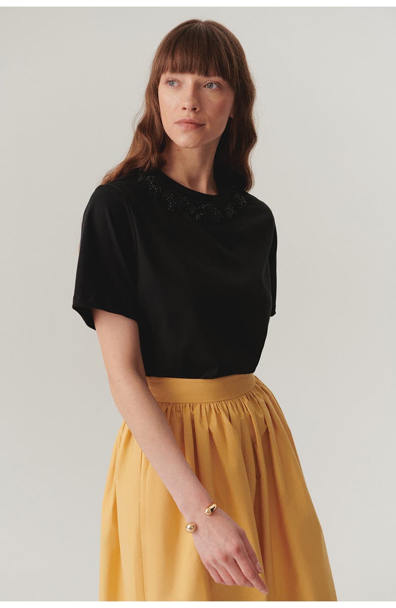 Exquise Liliana Knit Tshirt, Alternate, color, Black