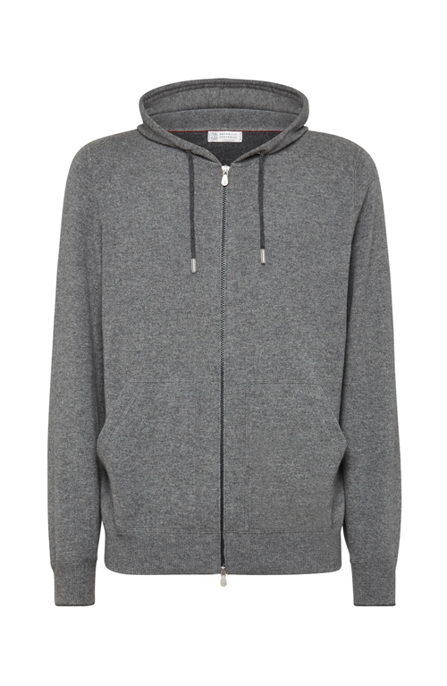 Brunello Cucinelli Sweatshirt-style Cardigan In Dark Grey
