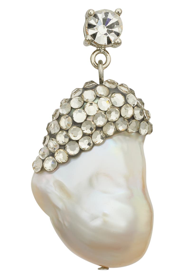 Moondance Crystal & Pearl Drop Earring, Alternate, color, IVORY / CRYSTAL