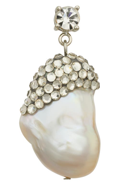 Tory Burch Moondance Crystal And Pearl Drop Earrings In White