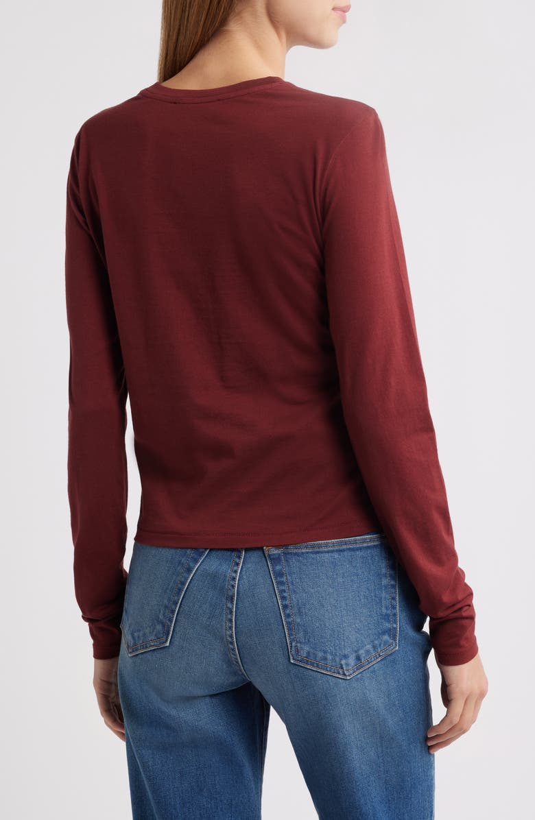 FRAME Cotton Crewneck Top, Alternate, color, Syrah Red