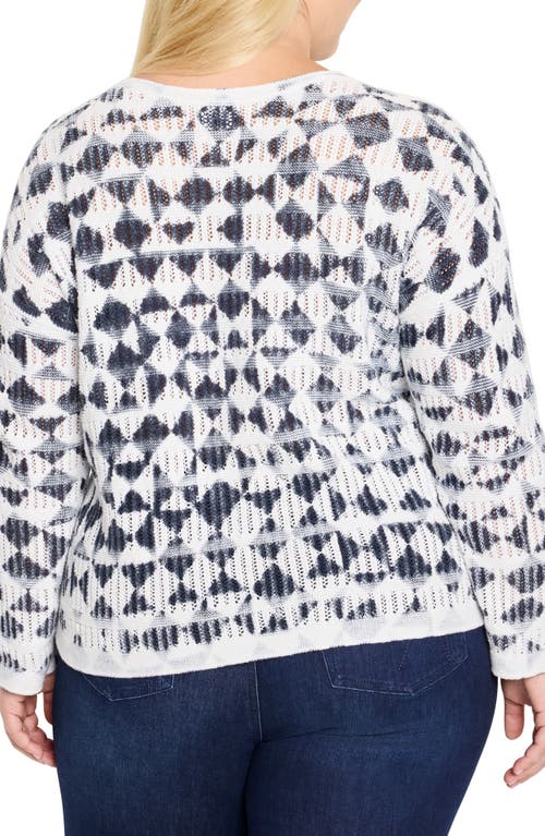 Nic + Zoe Nic+zoe Textured Diamond Sweater In Indigo Multi