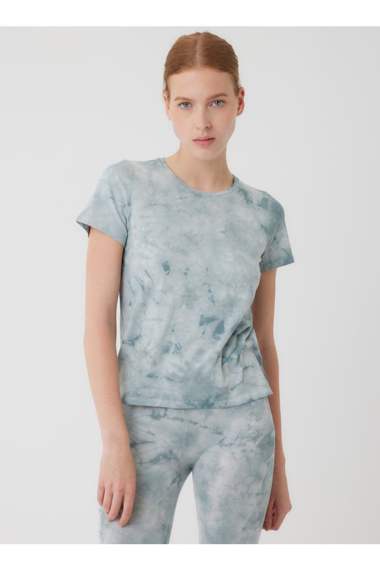 Stretch Organic Cotton Short Sleeve Crewneck, Main, color, AQUA