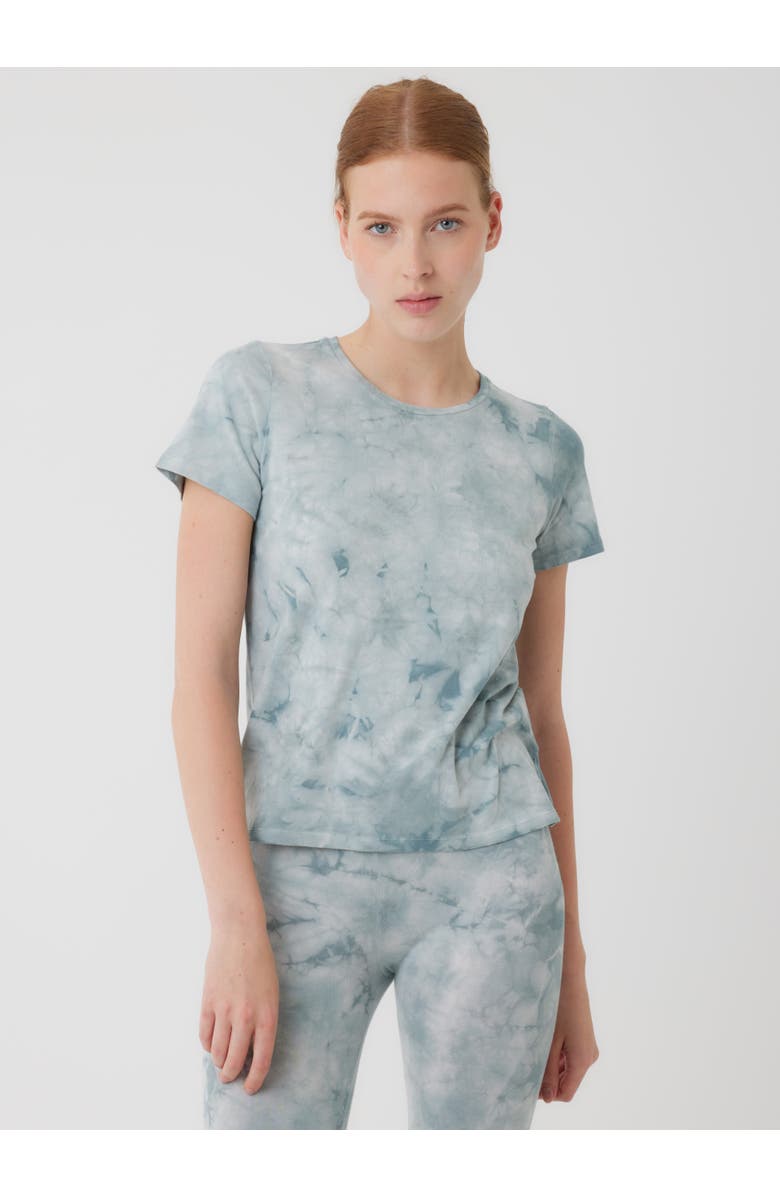 Majestic Filatures Stretch Organic Cotton Short Sleeve Crewneck, Main, color, Aqua