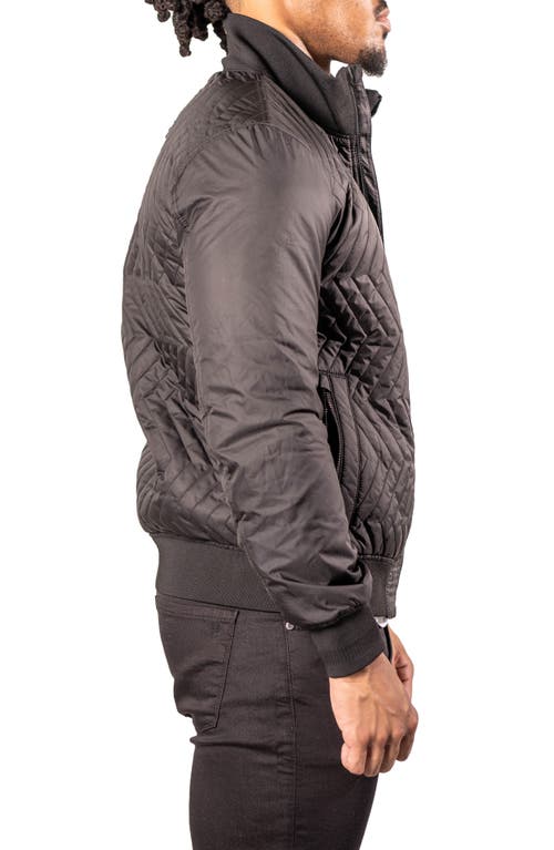 Maceoo Puffycomb Quilted Bomber Jacket In Black