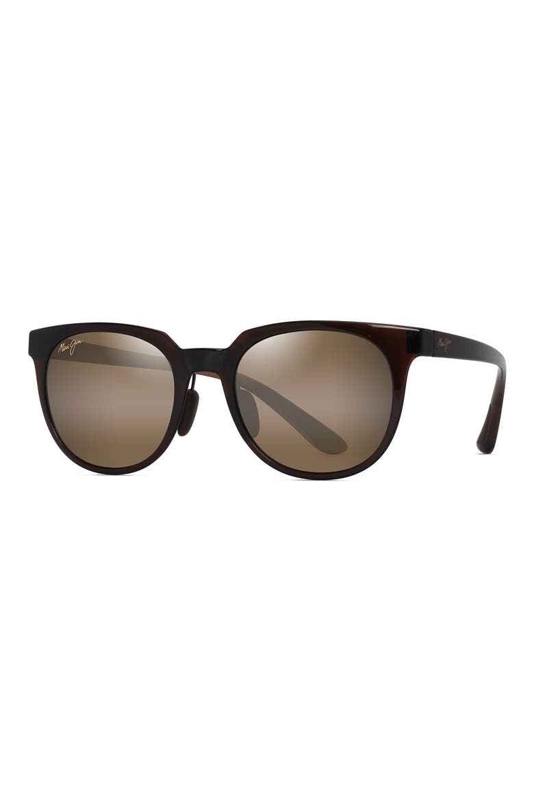 Wailua 49mm Small PolarizedPlus2® Round Sunglasses, Alternate, color, TRANSLUCENT ROOTBEER
