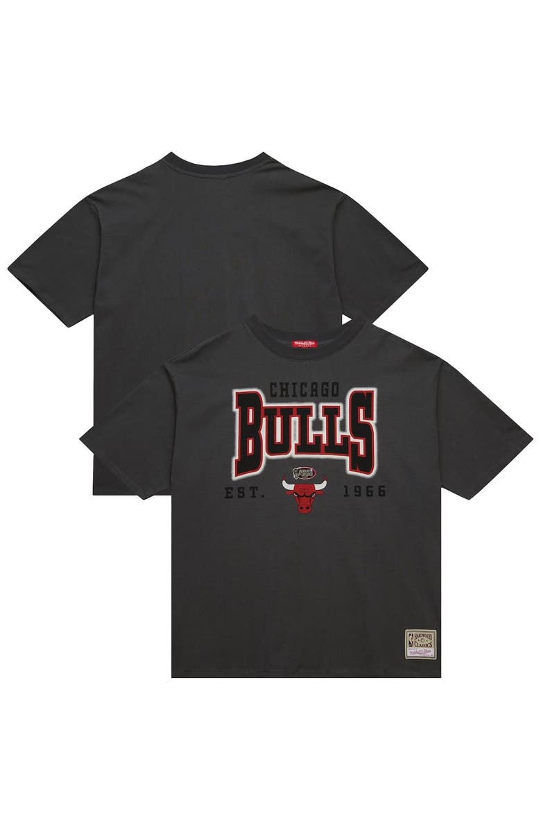 Mitchell & Ness Women's Mitchell & Ness Charcoal Chicago Bulls Hardwood Classics Oversized Boyfriend T-Shirt, Main, color, Charcoal