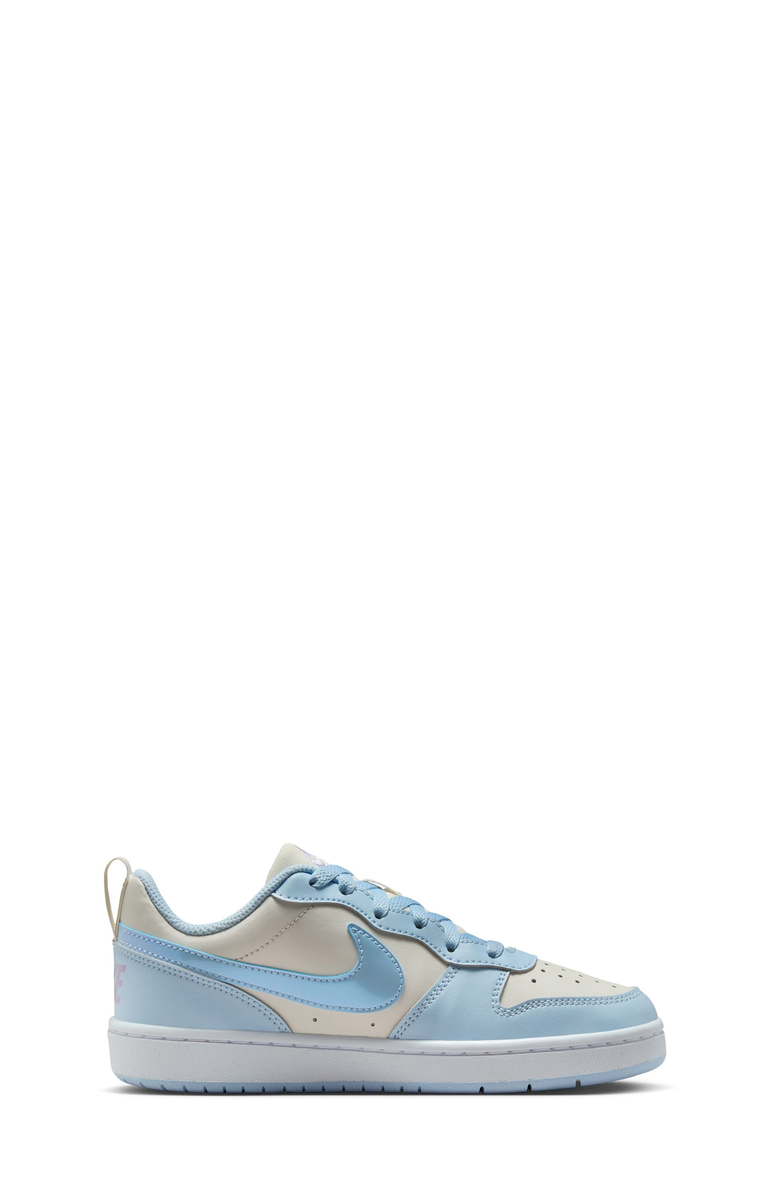 Nike Kids' Court Borough Recraft Sneaker, Alternate, color, Soft Pearl/ Blue/ Hydrangeas