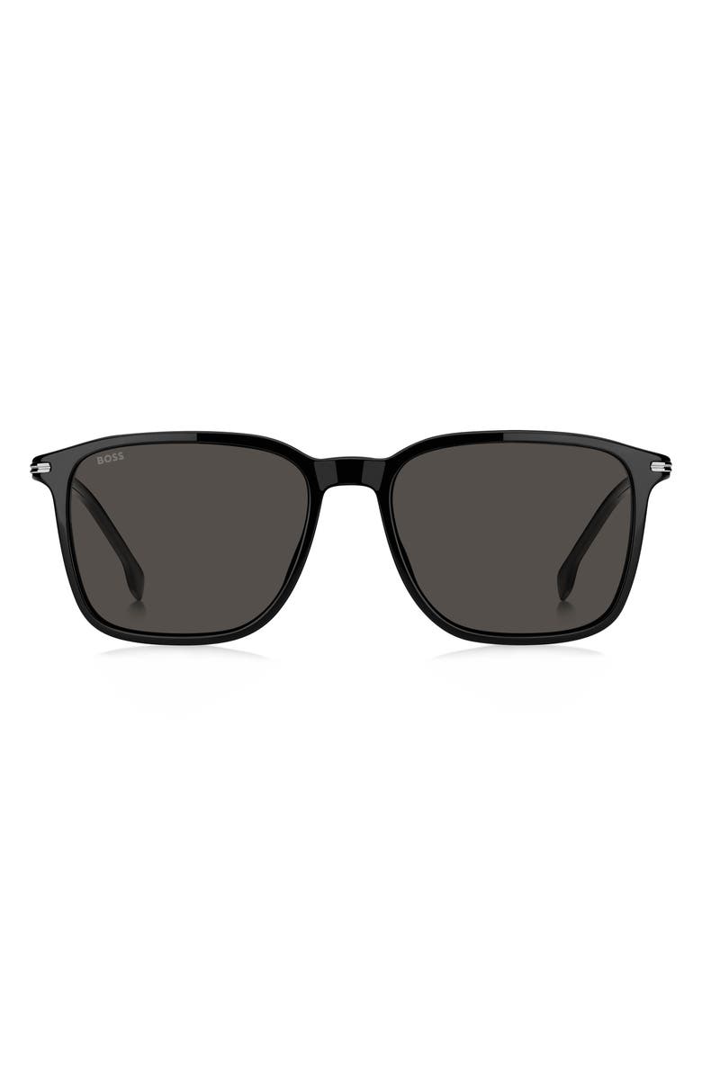 BOSS 55mm Sunglasses, Main, color, Black/ Grey