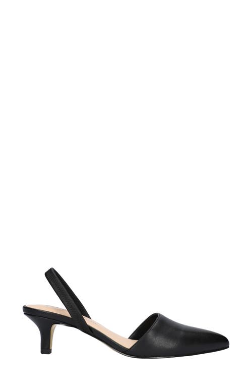 Bella Vita Sarah Slingback Pointed Toe Kitten Heel Pump In Black