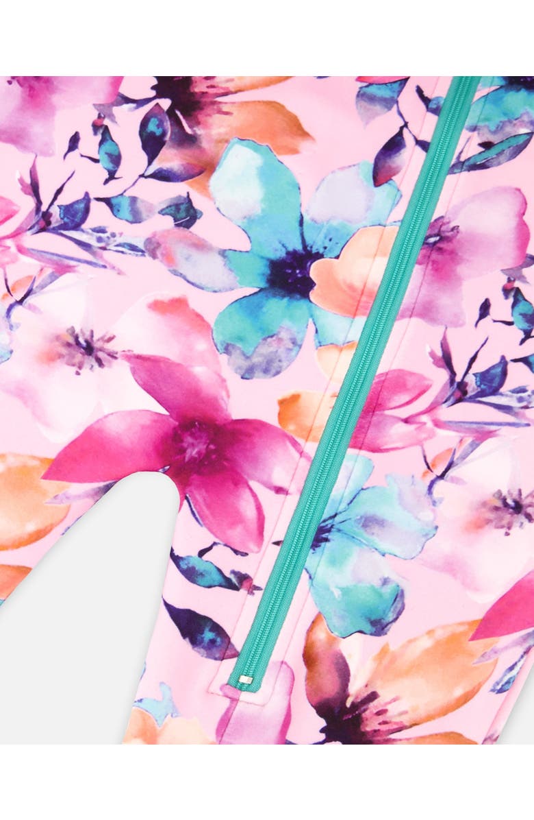 Deux par Deux One-Piece Thermal Underwear Watercolor Flower, Alternate, color, 