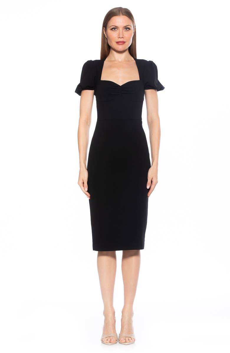 Alexia Admor Micaela Sweetheart Neck Sheath Dress, Alternate, color, Black