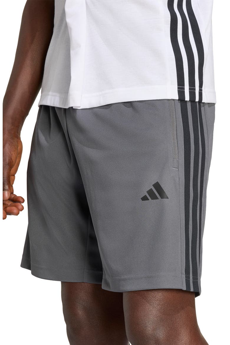 Essentials 3-Stripes Shorts, Alternate, color, GREY FIVE/ BLACK