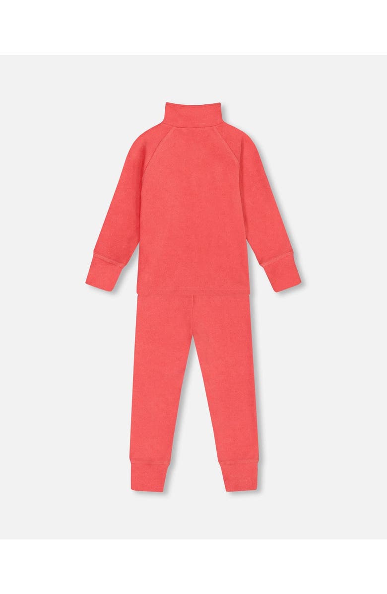 Deux par Deux Girl's Two Piece Thermal Underwear Set Coral, Alternate, color, 