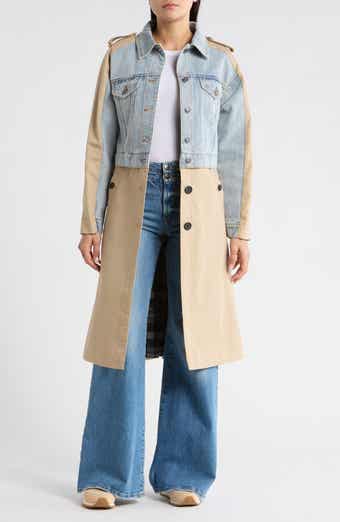 Desigual Denim Panel Trench Coat