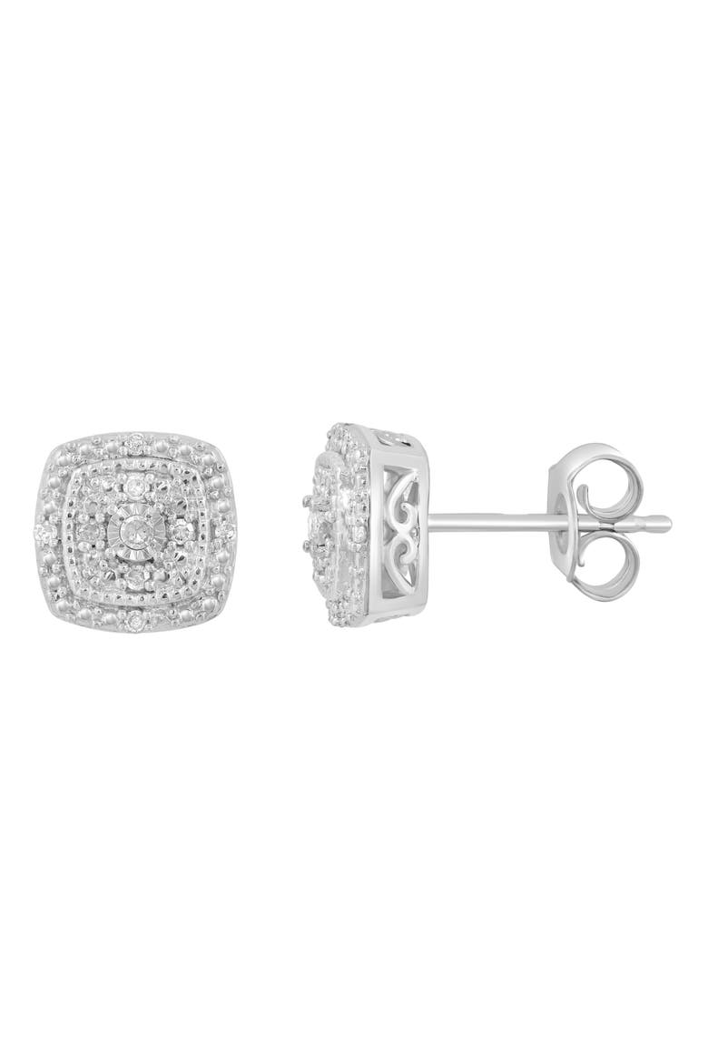 Diamond Earrings, Main, color, SILVER/ DIAMOND