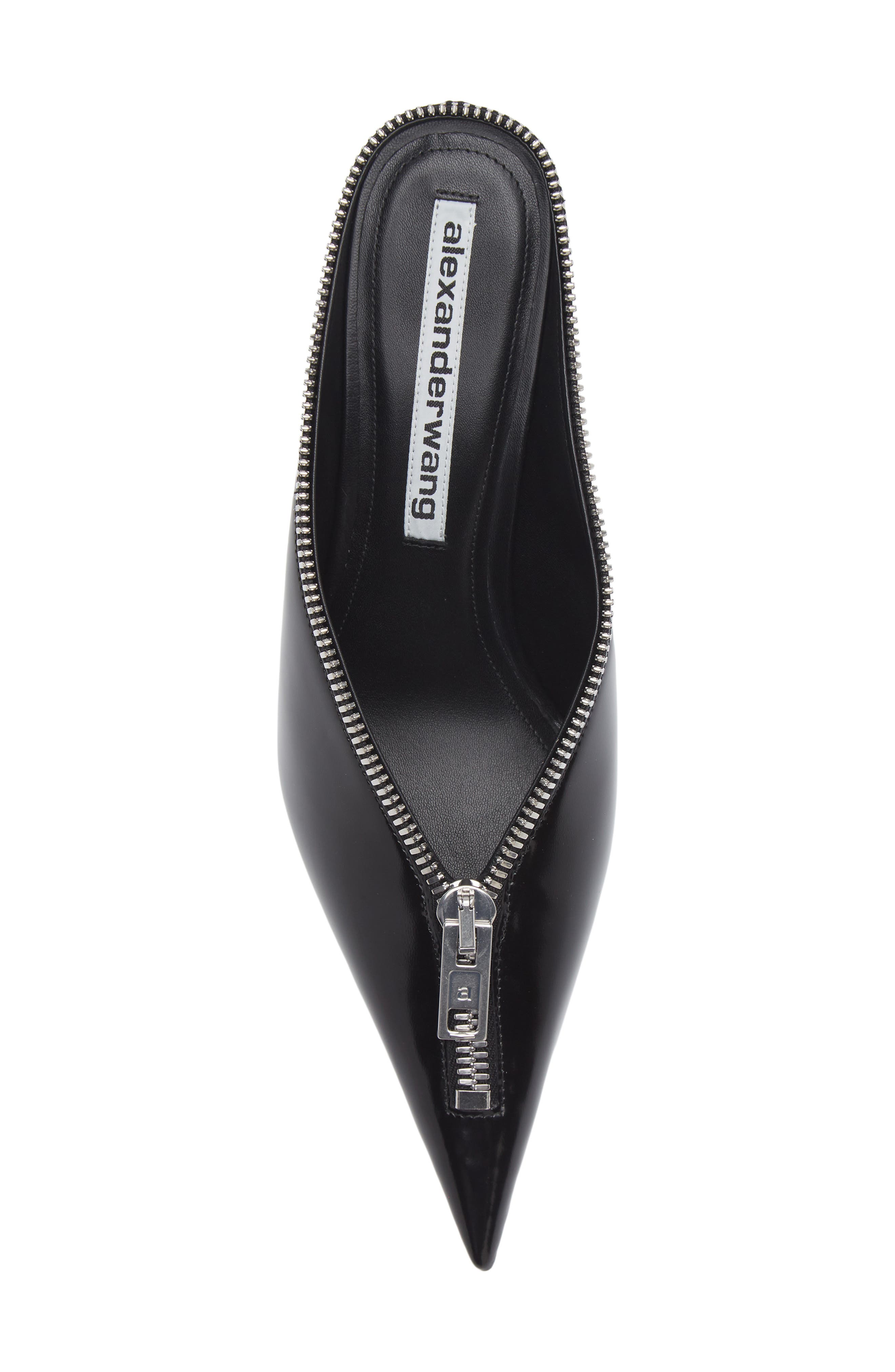 Alexander Wang Akila Zip Pointed Toe Mule Pump, Alternate, color, Black