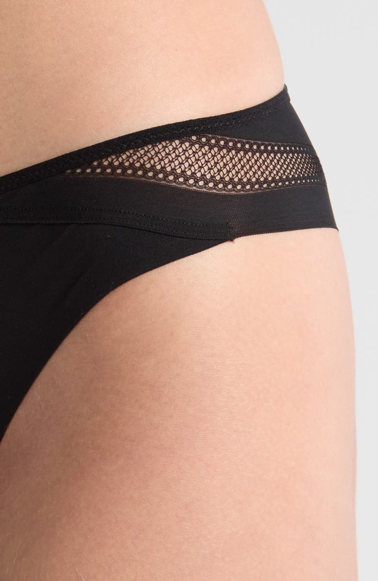 Chantelle Lingerie Easy Bliss Tanga Thong, Alternate, color, Black