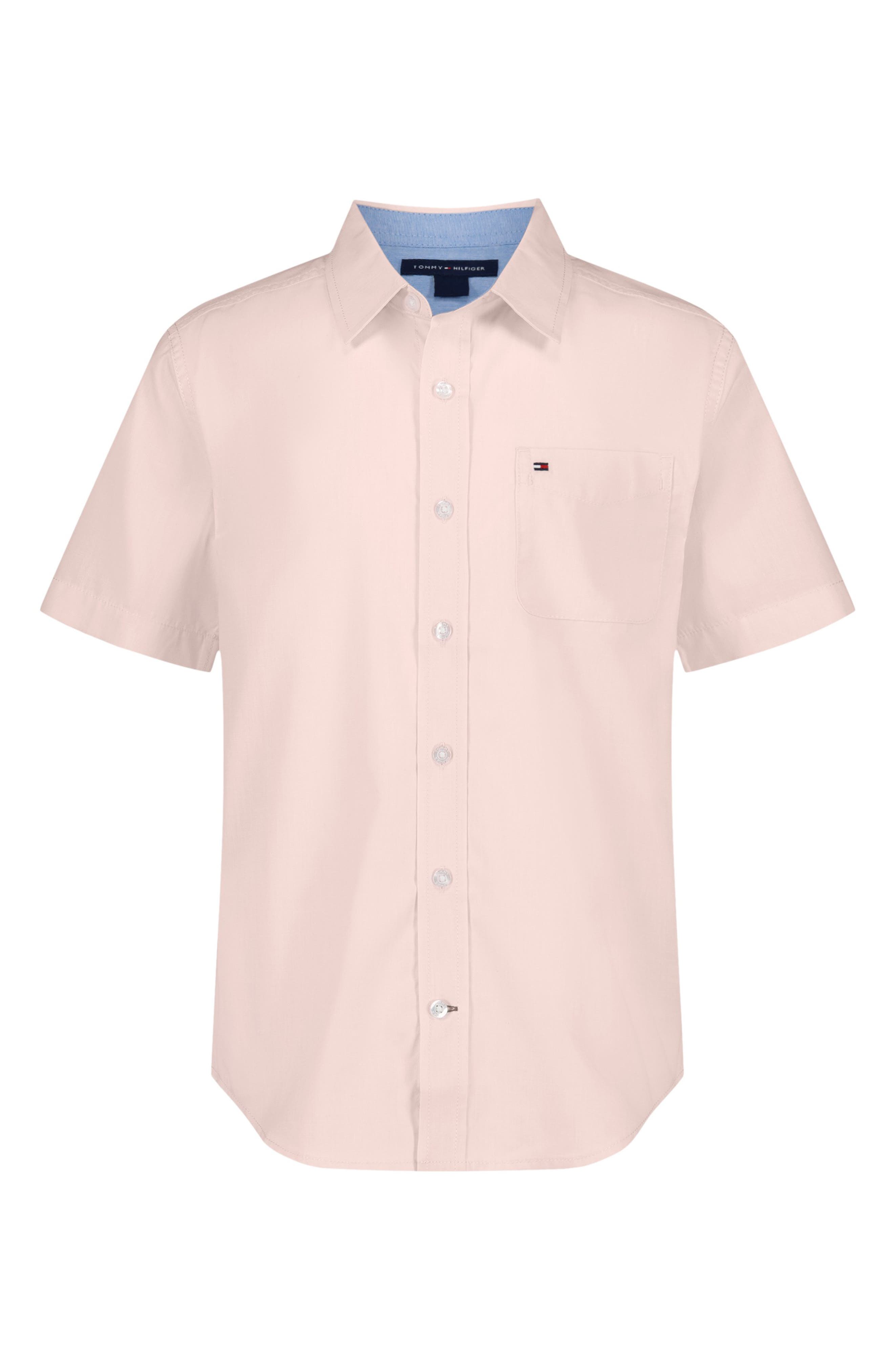Tommy Hilfiger Kids' End on End Short Sleeve Button-Up Shirt