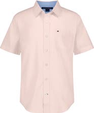 Tommy Hilfiger Kids' End on End Short Sleeve Button-Up Shirt