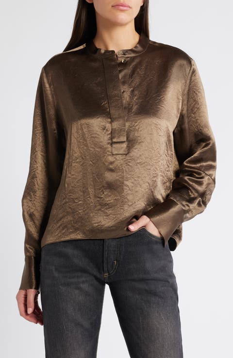 Beshiny Crinkle Satin Top