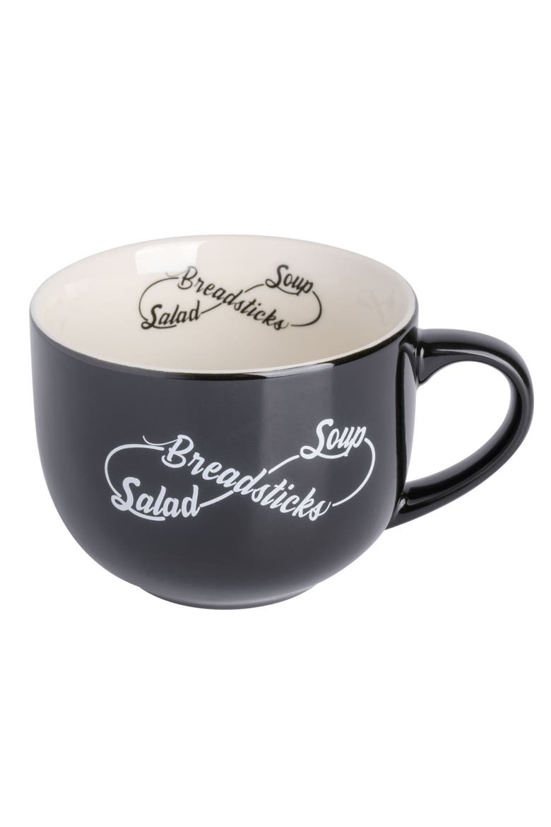17oz Wide Fine Ceramic Breadstick Soup & Salad Mug, Main, color, White